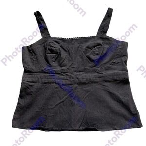 TORRID | Striped Tank Top Picot Trim‎ Structured Black/White Classic Summer 4X